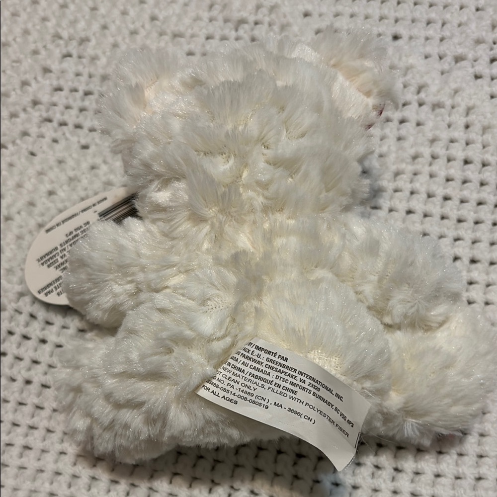 Valentine Teddy Bear White with Red Heart Fuzzy Friends - Picture 8 of 8